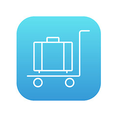 Image showing Luggage on trolley line icon.