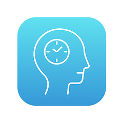 Image showing Human head with clock line icon.