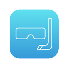 Image showing Mask and snorkel line icon.