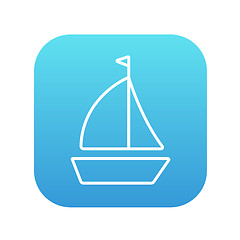 Image showing Sailboat line icon.