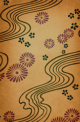 Image showing design with flowers and waves