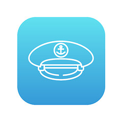 Image showing Captain peaked cap line icon.