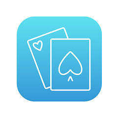 Image showing Playing cards line icon.