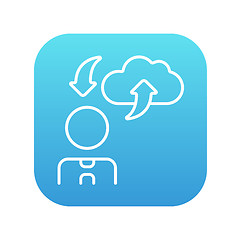 Image showing Cloud computing line icon.