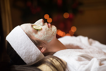 Image showing woman in spa  with cosmetic mask