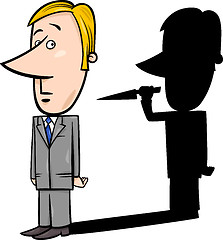 Image showing businessman and evil shadow