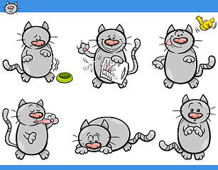 Image showing cartoon cat characters set