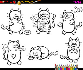 Image showing cats set coloring book