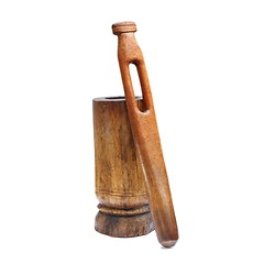 Image showing old weathered wooden grinder