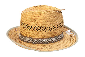 Image showing wicker damaged old hat