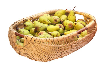 Image showing wattle basket full of bio pears