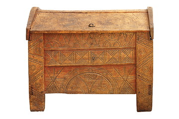 Image showing traditional dowry coffer made of oak wood