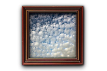 Image showing image of beautiful sky on photo wood frame