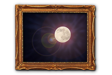 Image showing full moon image in painting frame