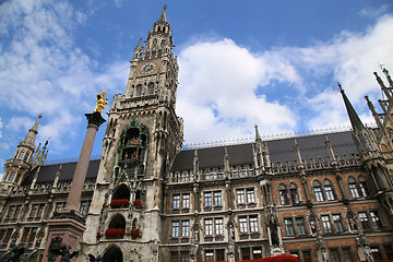 Image showing The Golden statue of Mary (Mariensaule), a Marian column on the 