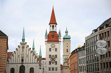 Image showing Old Town Hall (Altes Rathaus) building at Marienplatz in Munich,