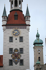 Image showing Old Town Hall (Altes Rathaus) building at Marienplatz in Munich,