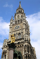 Image showing The Golden statue of Mary (Mariensaule), a Marian column on the 