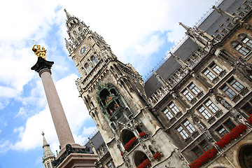 Image showing The Golden statue of Mary (Mariensaule), a Marian column on the 