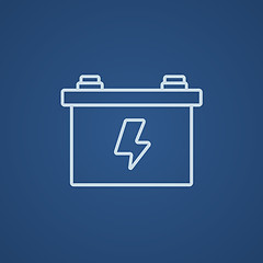 Image showing Car battery line icon.