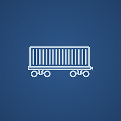 Image showing Cargo wagon line icon.