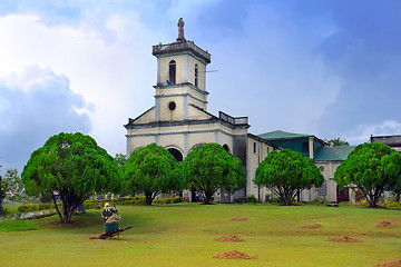 Image showing Filipino village scene with church.