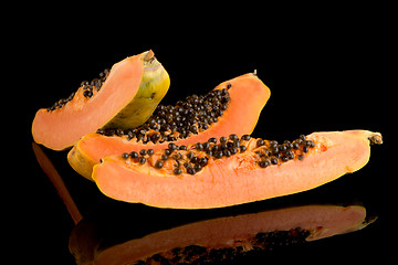 Image showing Slices of sweet papaya