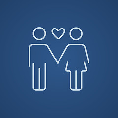 Image showing Couple in love line icon.