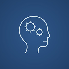 Image showing Human head with gear line icon.