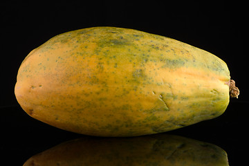 Image showing Papaya fruit on black background