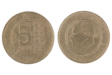 Image showing 5 turkish kurus coin