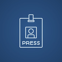 Image showing Press pass ID card line icon.