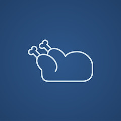 Image showing Raw chicken line icon.