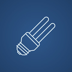 Image showing Energy saving light bulb line icon.