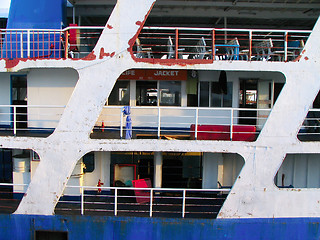 Image showing Rusted ferryboat detail