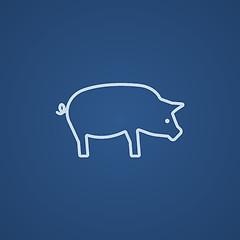 Image showing Pig line icon.