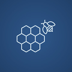 Image showing Honeycomb and bee line icon.