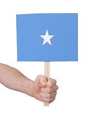 Image showing Hand holding small card - Flag of Somalia