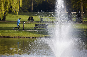 Image showing Fountain in summer park