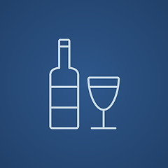 Image showing Bottle of wine line icon.