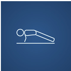 Image showing Man making push ups line icon.