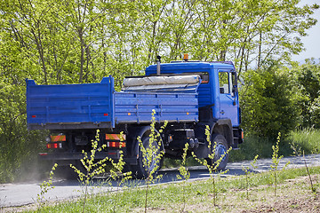 Image showing Blue truck in the countryside