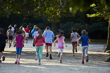 Image showing Children running in park