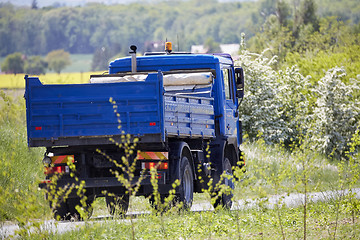 Image showing Blue truck in the countryside