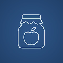 Image showing Apple jam jar line icon.