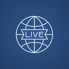 Image showing Globe with live sign line icon.