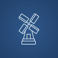 Image showing Windmill line icon.