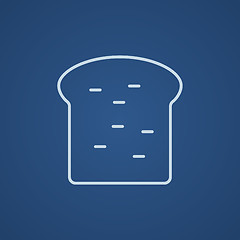 Image showing Single slice of bread line icon.