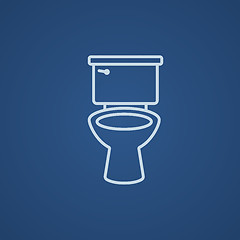 Image showing Lavatory bowl line icon.