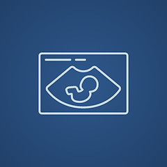 Image showing Fetal ultrasound line icon.